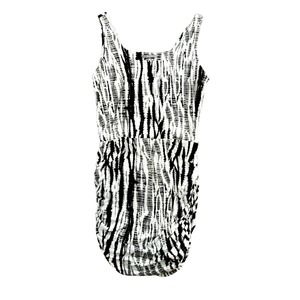 TART Black White Gray Bodycon Ruched Dress Womens Size XL